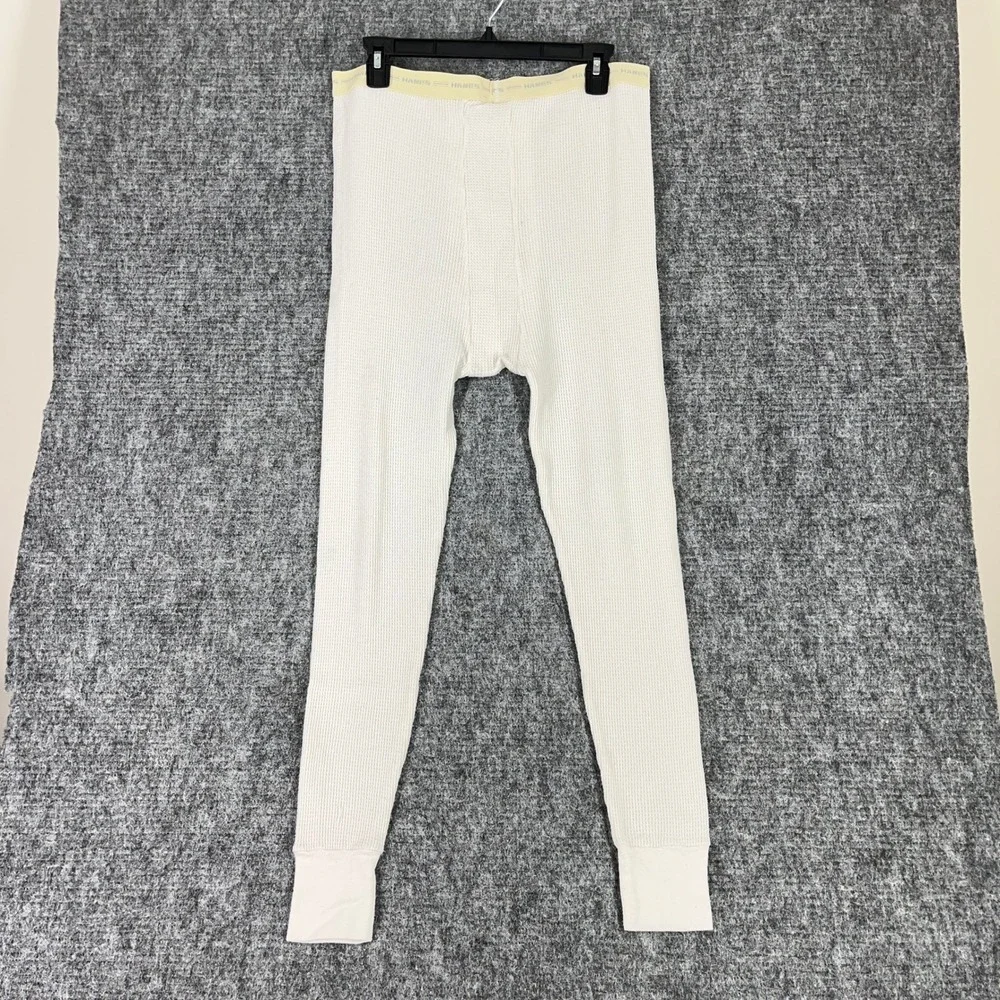 Vintage Hanes USA Made Thermal Underwear Pants Mens XL 42-44 Waffle‎ Knit